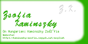 zsofia kaminszky business card